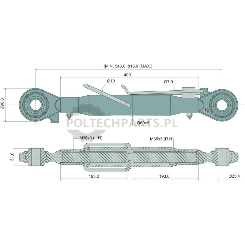 Mechanischer Oberlenker - 19340661 - Sklep rolniczy PoltechParts