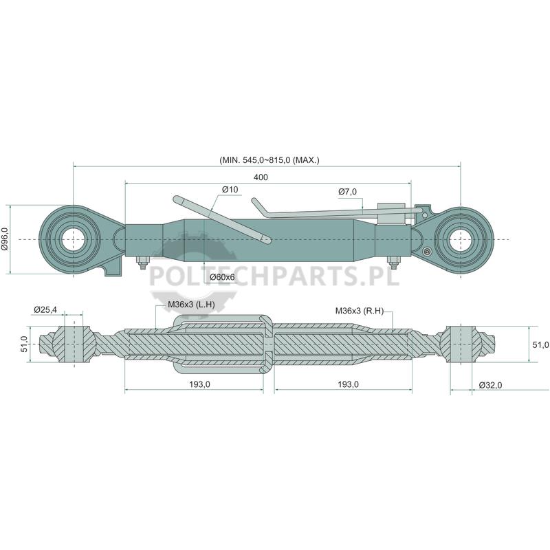 Mechanischer Oberlenker - 19331471 - Sklep rolniczy PoltechParts