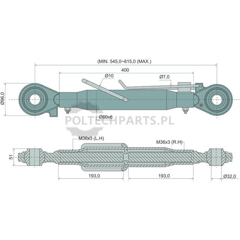 Mechanischer Oberlenker - 19289252 - Sklep rolniczy PoltechParts