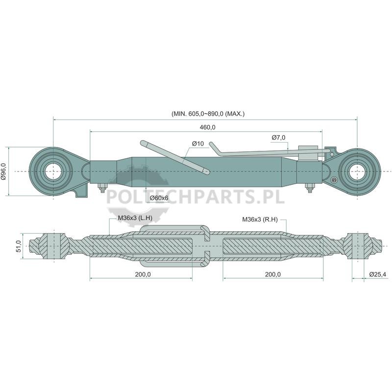 Mechanischer Oberlenker - 19340358 - Sklep rolniczy PoltechParts