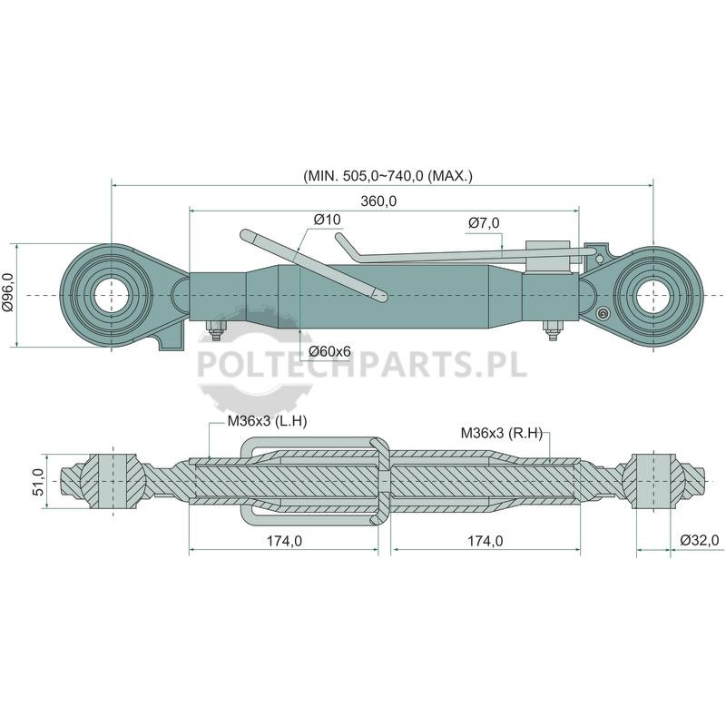 Mechanischer Oberlenker - 19320620 - Sklep rolniczy PoltechParts