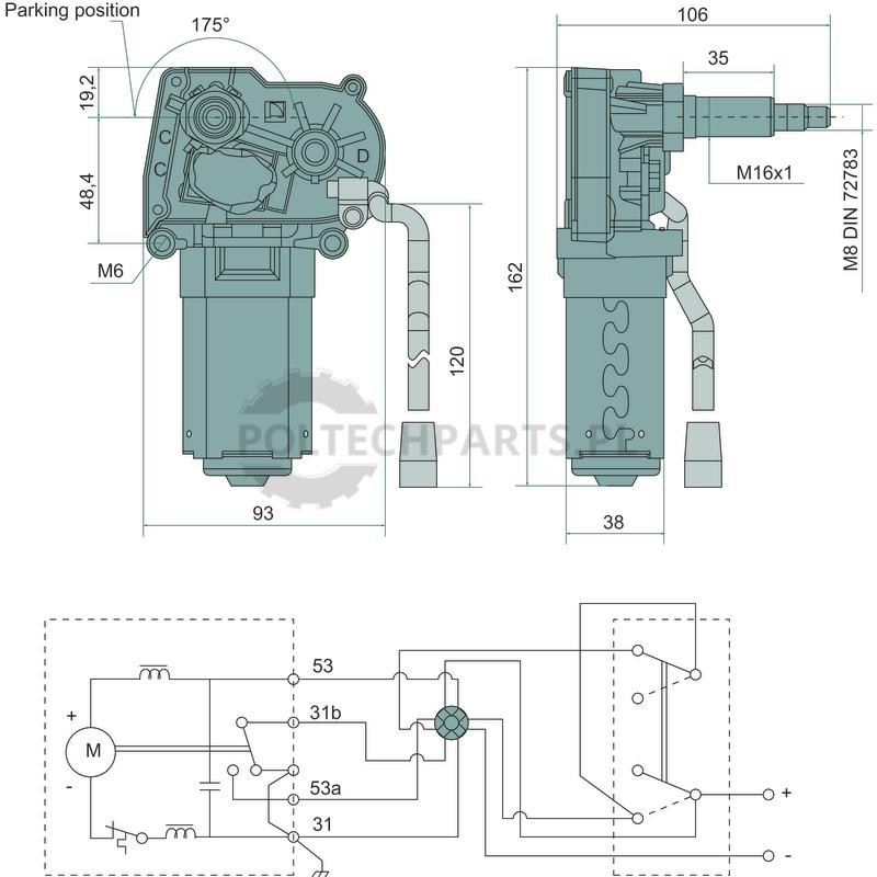 Wischermotor - 19339088 - Sklep rolniczy PoltechParts