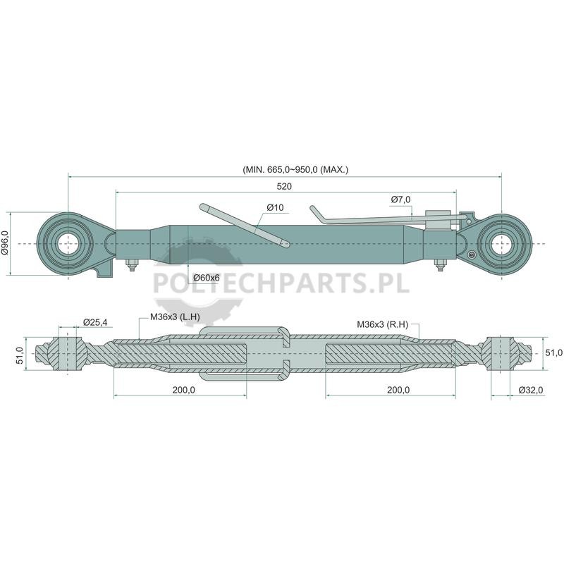 Mechanischer Oberlenker - 19338084 - Sklep rolniczy PoltechParts
