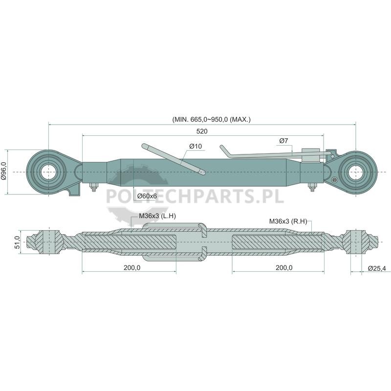 Mechanischer Oberlenker - 19330186 - Sklep rolniczy PoltechParts