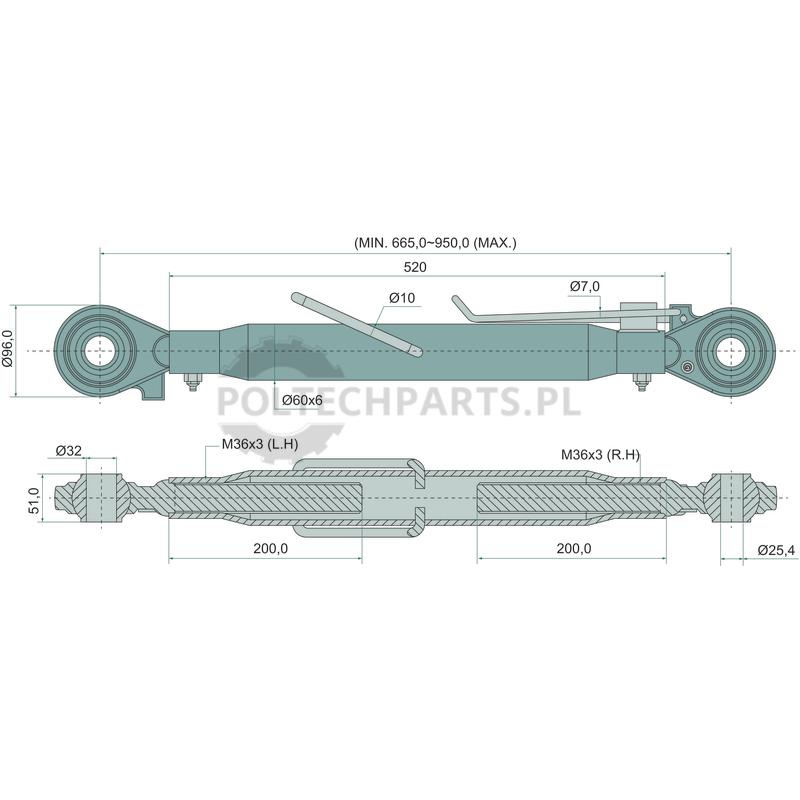 Mechanischer Oberlenker - 19337678 - Sklep rolniczy PoltechParts