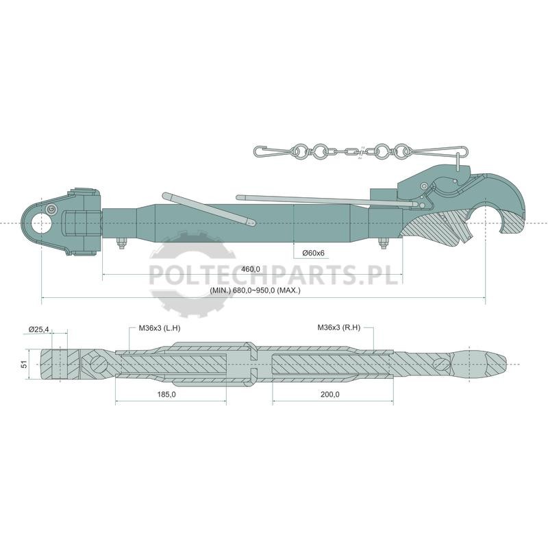 Mechanischer Oberlenker - 19315918 - Sklep rolniczy PoltechParts