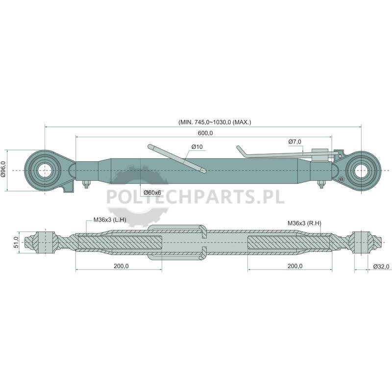 Mechanischer Oberlenker - 19324485 - Sklep rolniczy PoltechParts