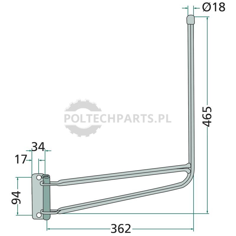 Uchwyt lusterka, lewy, uniwersalny - 65499055 - Sklep rolniczy PoltechParts