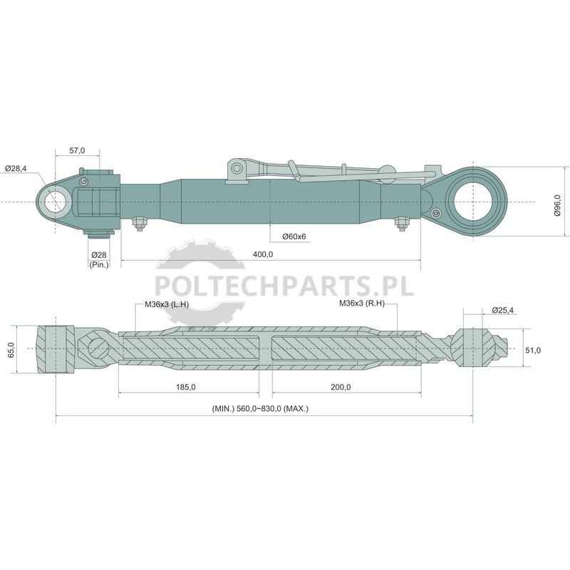 Mechanischer Oberlenker - 19308354 - Sklep rolniczy PoltechParts