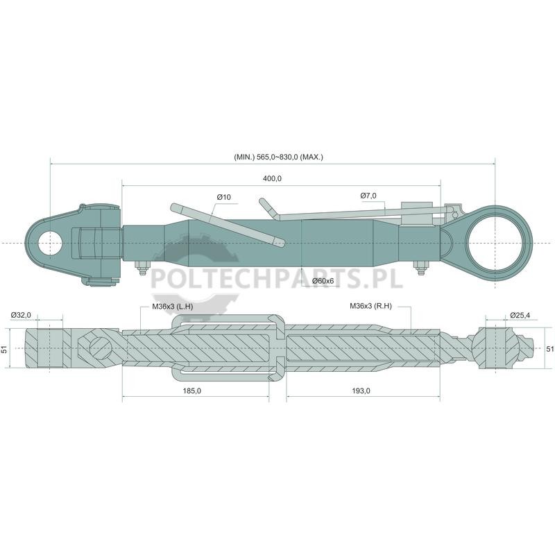 Mechanischer Oberlenker - 19336581 - Sklep rolniczy PoltechParts
