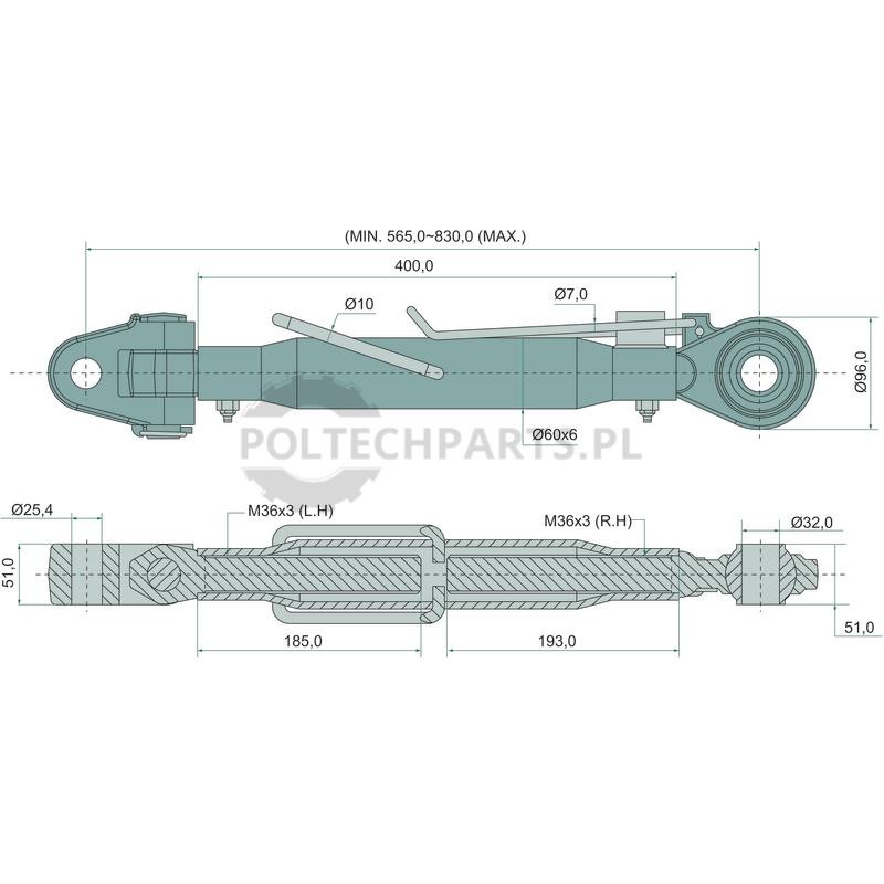 Mechanischer Oberlenker - 19330187 - Sklep rolniczy PoltechParts