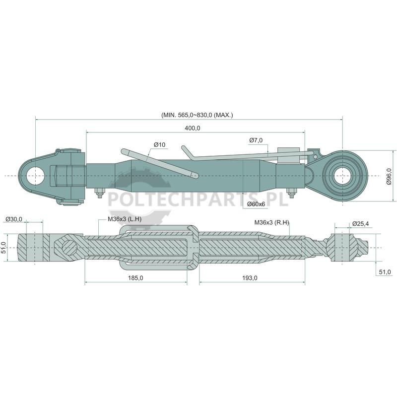 Mechanischer Oberlenker - 19320716 - Sklep rolniczy PoltechParts