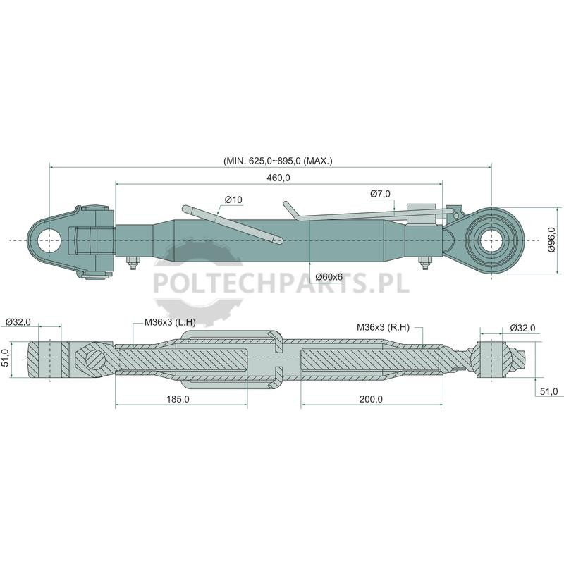 Mechanischer Oberlenker - 19340164 - Sklep rolniczy PoltechParts