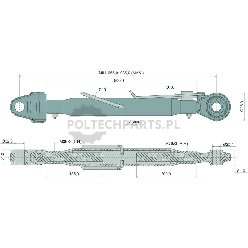 Mechanischer Oberlenker - 19319248 - Sklep rolniczy PoltechParts