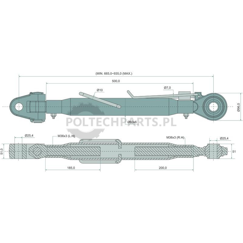 Mechanischer Oberlenker - 19310146 - Sklep rolniczy PoltechParts