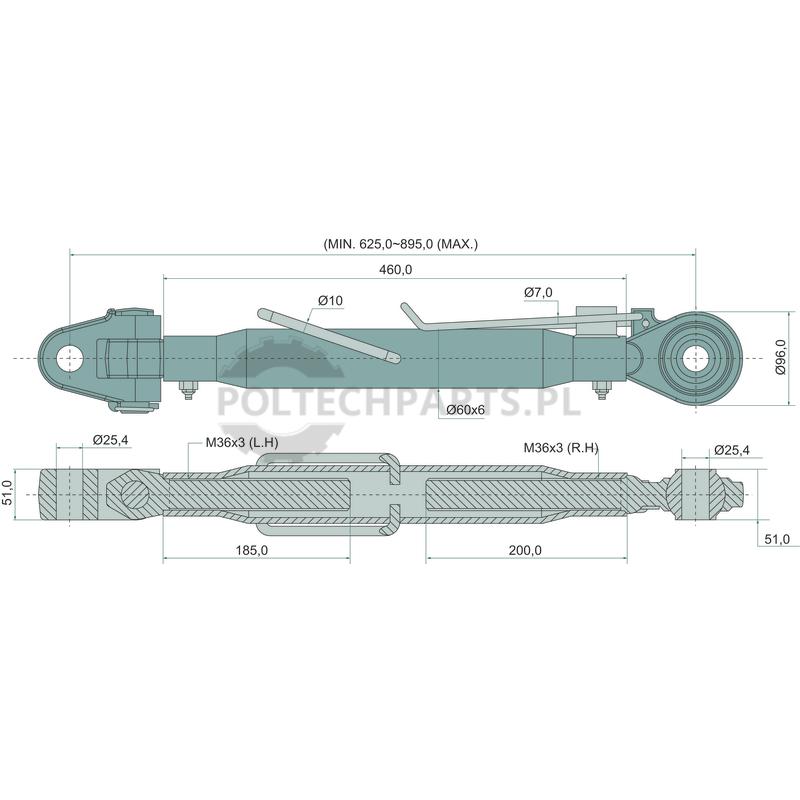 Mechanischer Oberlenker - 19325808 - Sklep rolniczy PoltechParts