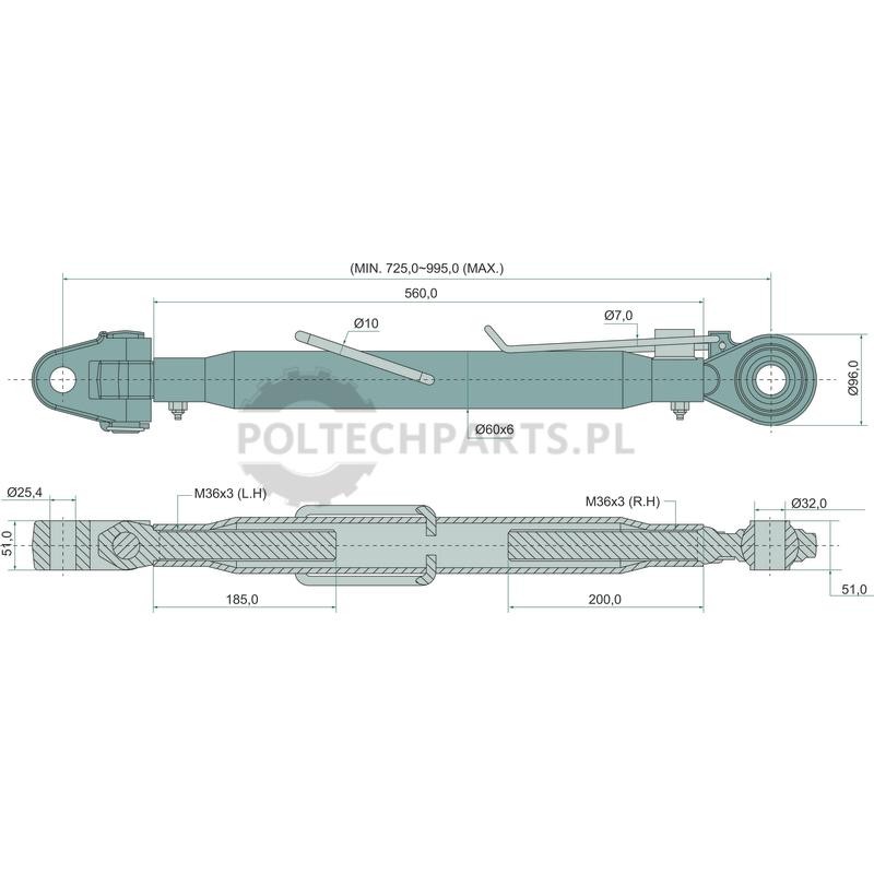 Mechanischer Oberlenker - 19323218 - Sklep rolniczy PoltechParts