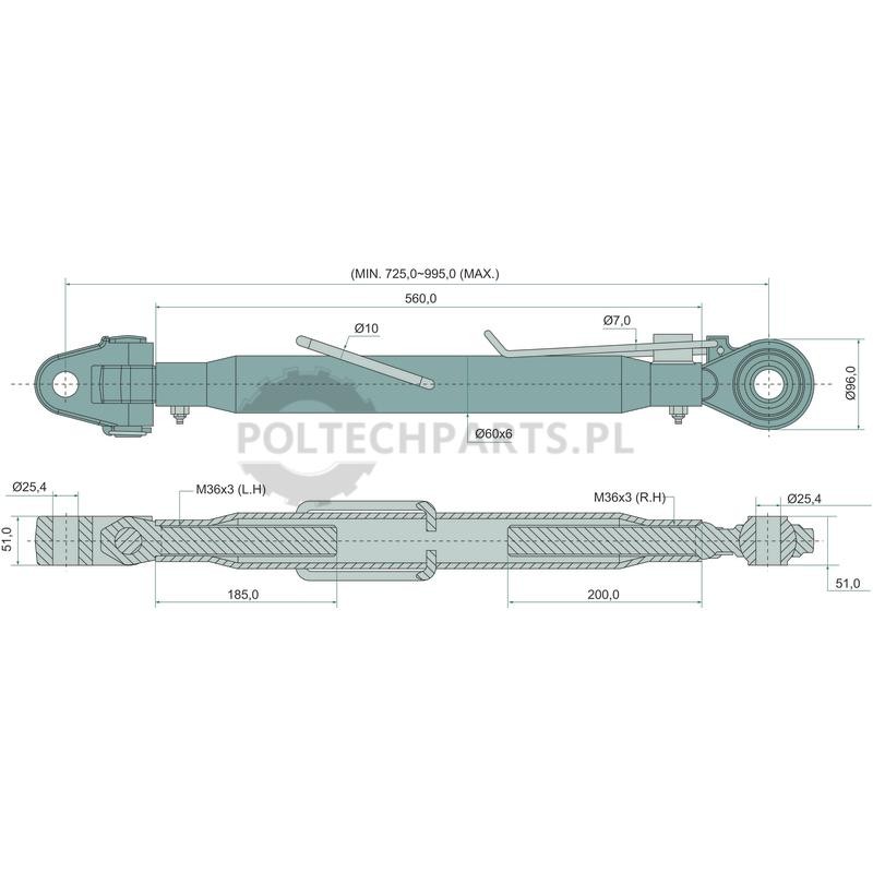 Mechanischer Oberlenker - 19329089 - Sklep rolniczy PoltechParts