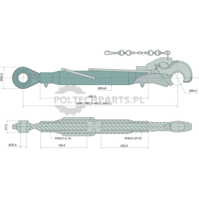Mechanischer Oberlenker - 19319854 - Sklep rolniczy PoltechParts