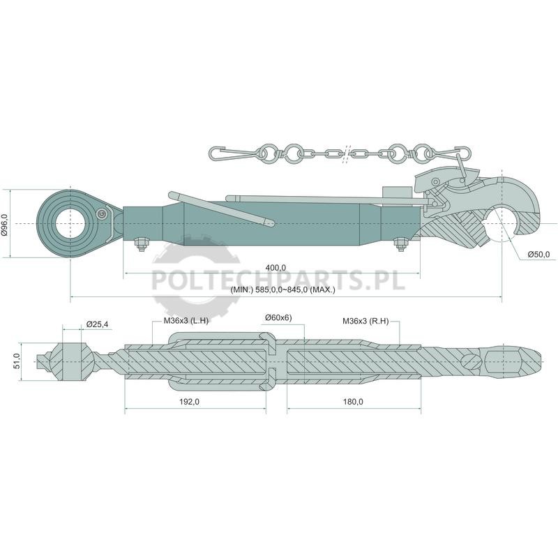 Mechanischer Oberlenker - 19334174 - Sklep rolniczy PoltechParts