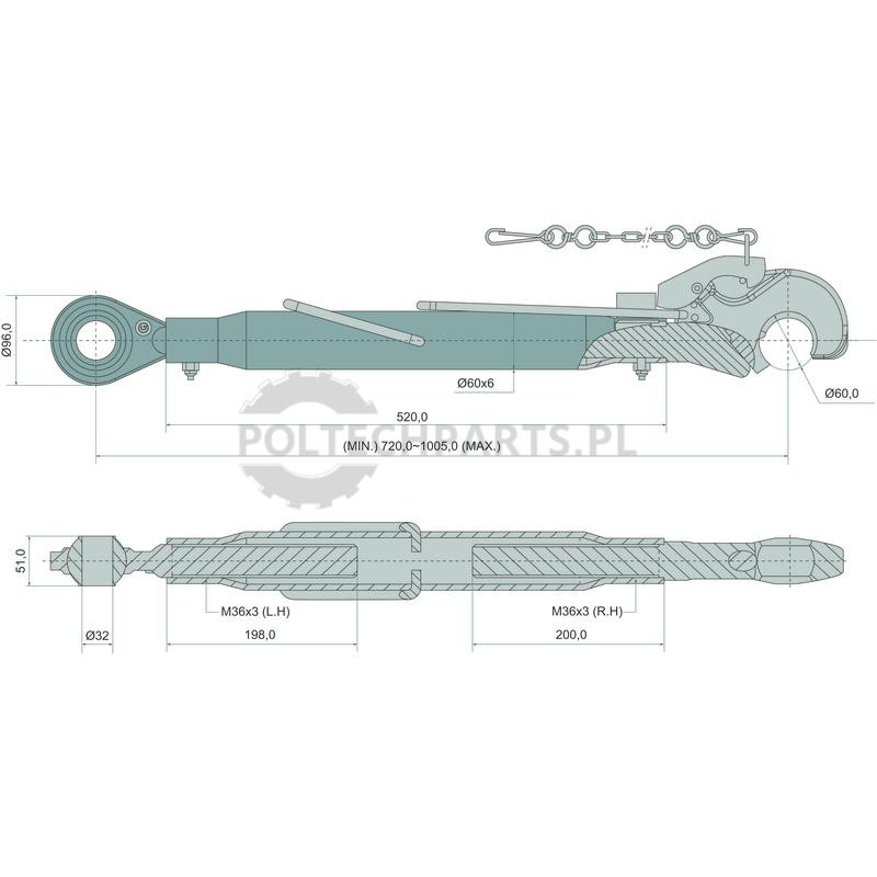 Mechanischer Oberlenker - 19337196 - Sklep rolniczy PoltechParts