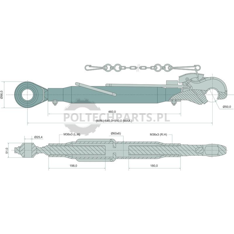 Mechanischer Oberlenker - 19337676 - Sklep rolniczy PoltechParts