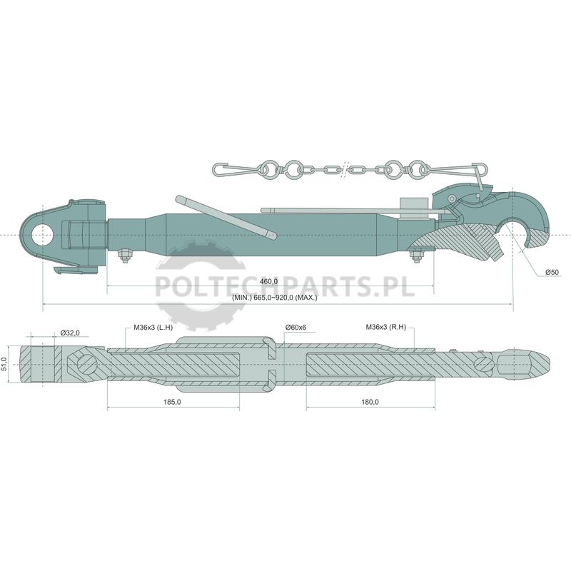 Mechanischer Oberlenker - 19334175 - Sklep rolniczy PoltechParts
