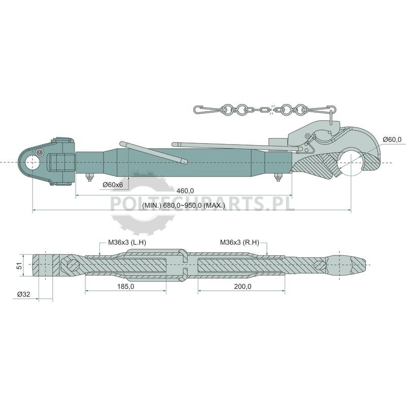 Mechanischer Oberlenker - 19319583 - Sklep rolniczy PoltechParts