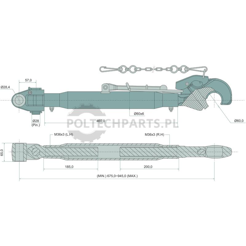 Mechanischer Oberlenker - 19319852 - Sklep rolniczy PoltechParts