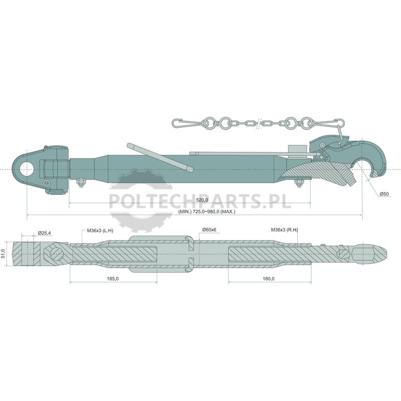 Mechanischer Oberlenker - 19337677 - Sklep rolniczy PoltechParts