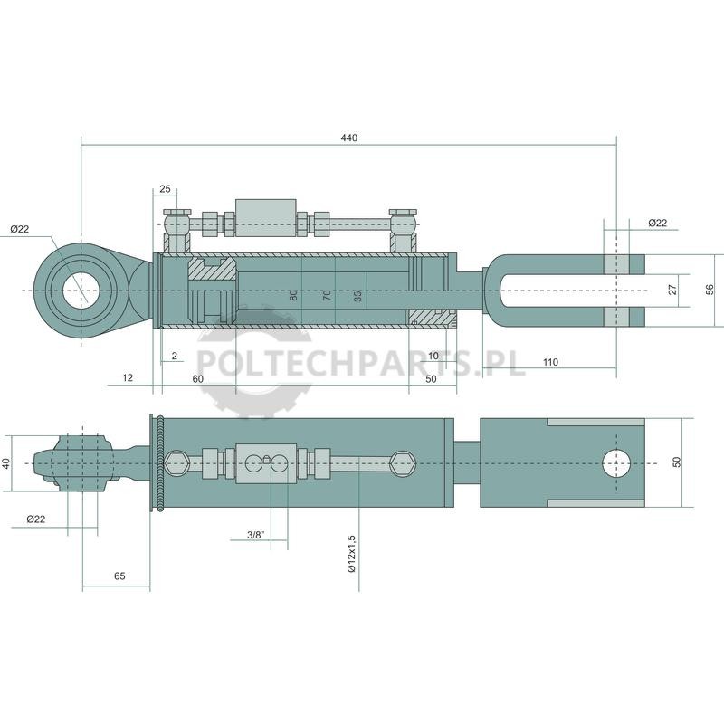 Hydraulische Hubstrebe - 71828012 - Sklep rolniczy PoltechParts