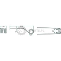 Palec przetrząsaczo-zgrabiarki karuz. - 52516502744 - Sklep rolniczy PoltechParts