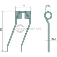 Palec zgrabiarki pokosowej - 525525176 - Sklep rolniczy PoltechParts