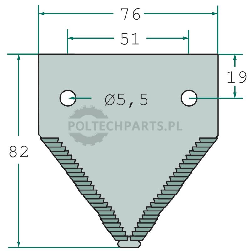 Nożyk listwy tnącej - 525206236 M1/25 - Sklep rolniczy PoltechParts