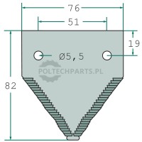 Nożyk listwy tnącej - 525206236 M1/25 - Sklep rolniczy PoltechParts