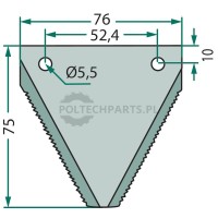 Nożyk listwy tnącej - 525MF 1389 SP/25 - Sklep rolniczy PoltechParts