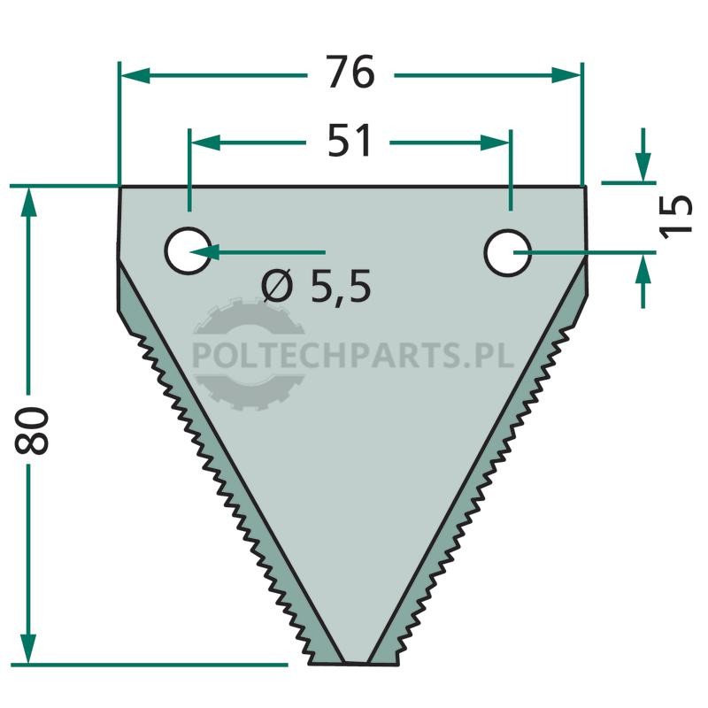 Nożyk listwy tnącej - 52520800064/25 - Sklep rolniczy PoltechParts
