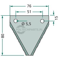 Nożyk listwy tnącej - 52520800064/25 - Sklep rolniczy PoltechParts
