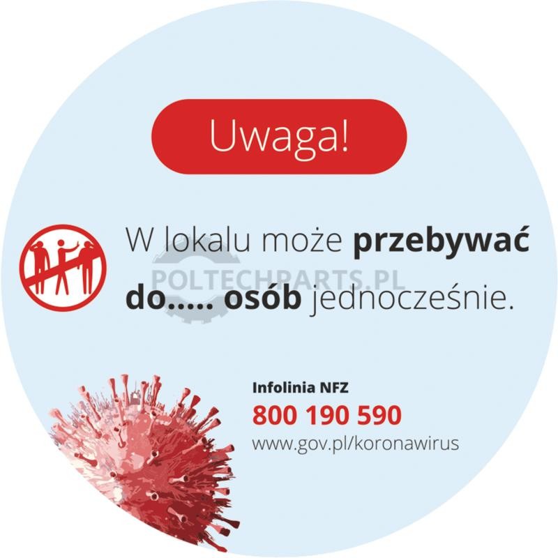 Nakleji "Ograniczenie osób w lokalu"