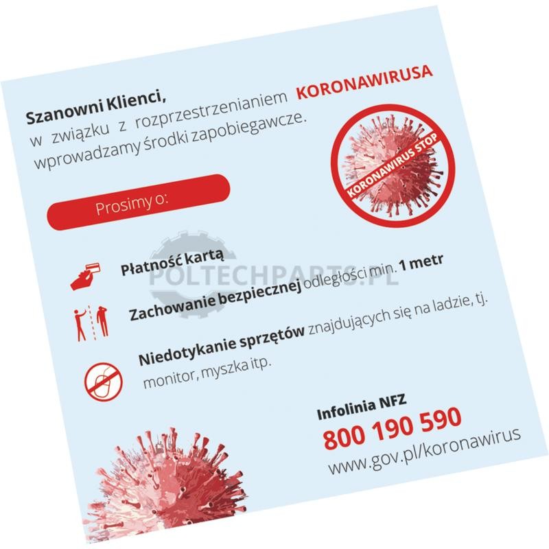 Naklejki na ladę "Środki zapobiegawcze"