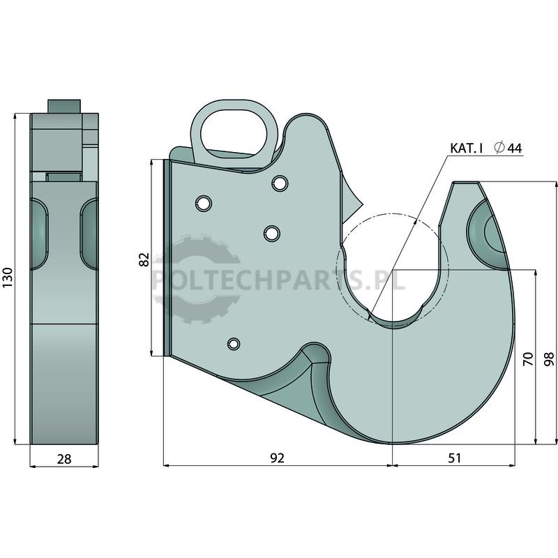 Hak łącznika dolnego | poltechparts.pl