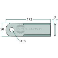 Nóż bijakowy - 525525104/25 - Sklep rolniczy PoltechParts