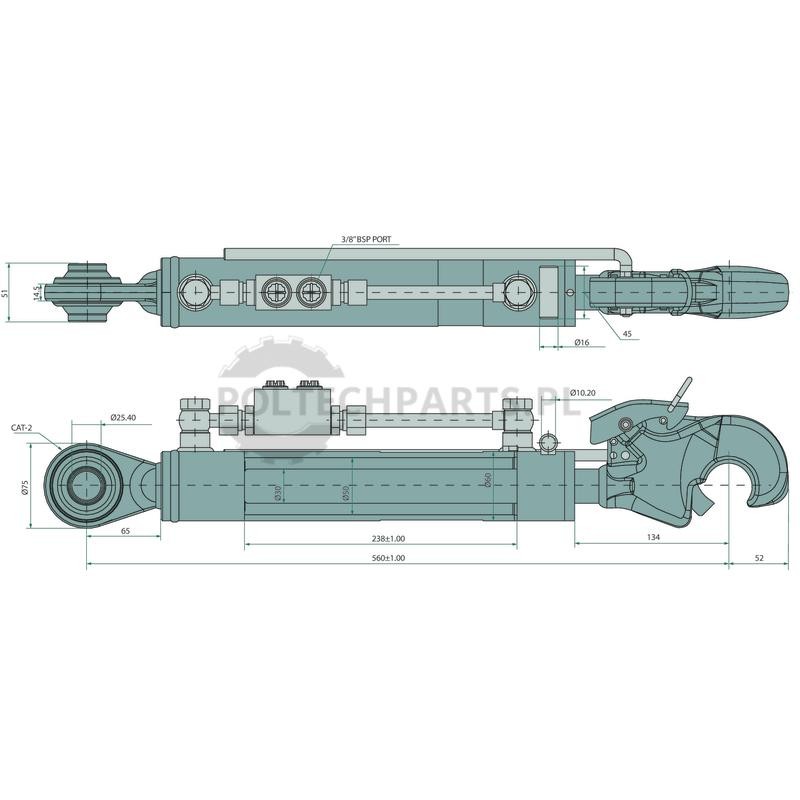 Łącznik górny hydrauliczny