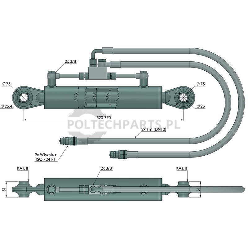 Łącznik górny hydrauliczny | poltechparts.pl