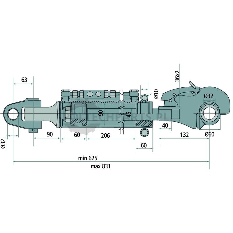 Łącznik górny hydrauliczny