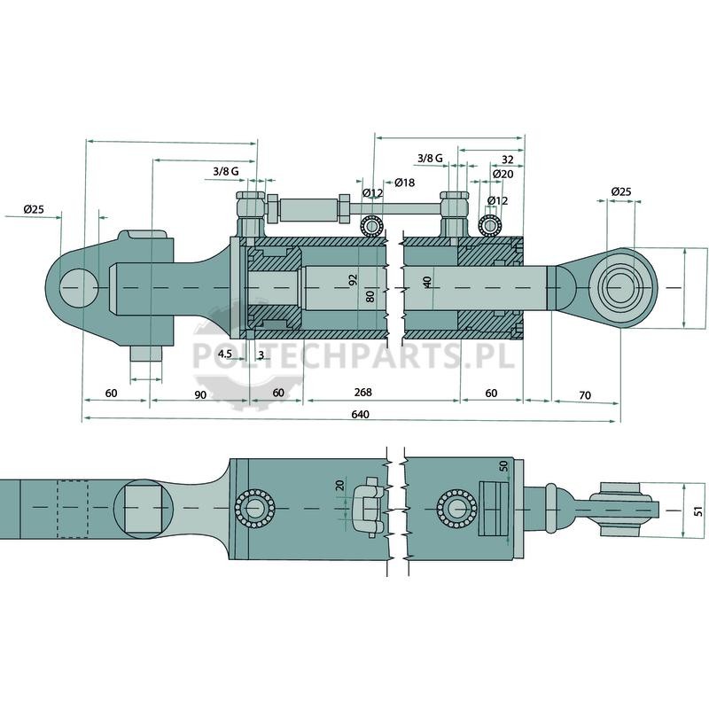 Łącznik górny hydrauliczny