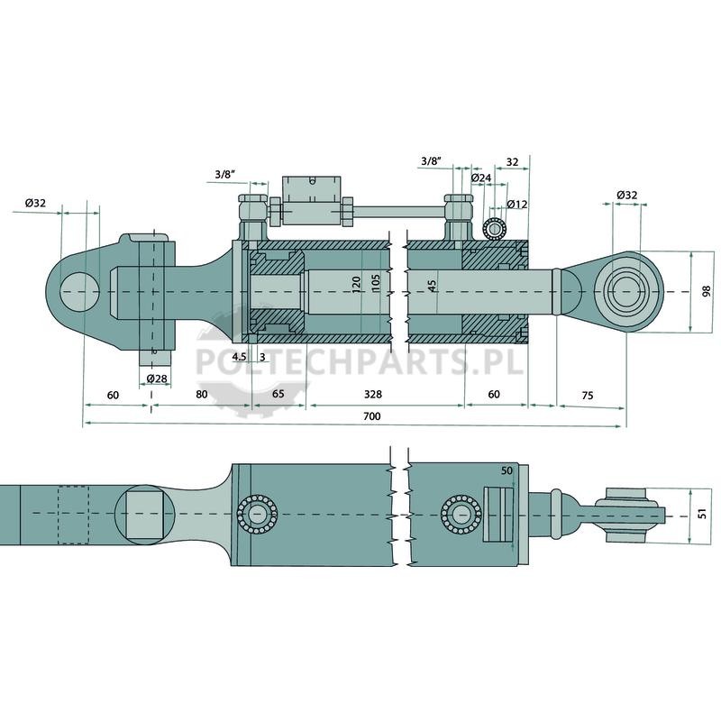 Łącznik górny hydrauliczny