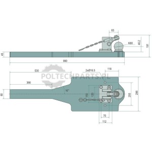 Płyta nośna K80® z konturem 296x990x45