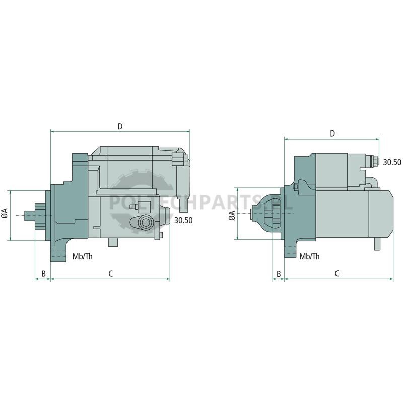 Rozrusznik przekładniowy 24 V / 4,5 kW | poltechparts.pl
