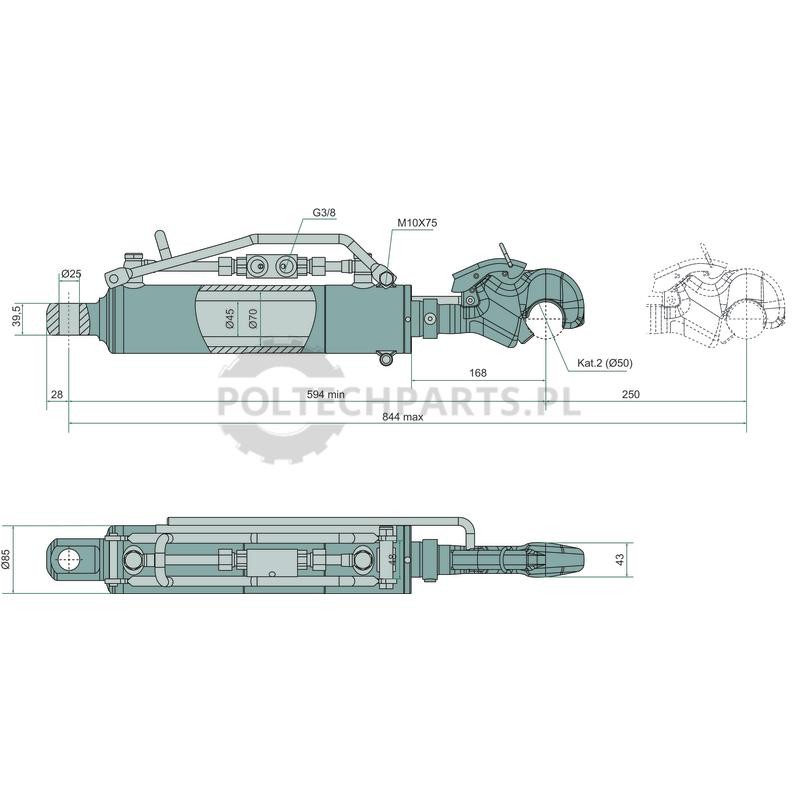Łącznik górny hydrauliczny - 36121539 - Sklep rolniczy PoltechParts